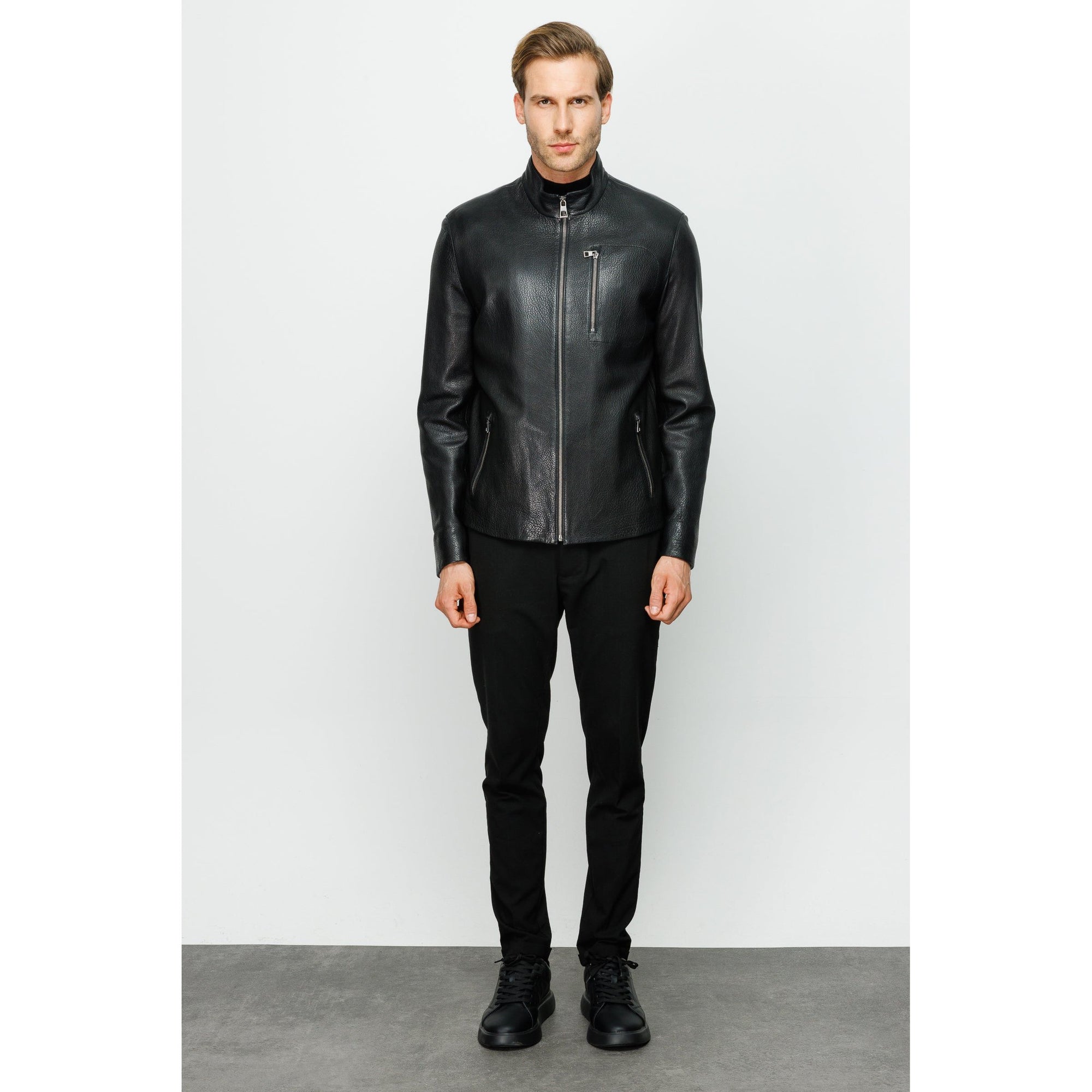 The Blanchard Black Leather Men Jacket