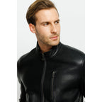 The Blanchard Black Leather Men Jacket