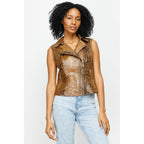 The Queen Pythn Skin Tan Leather Women Jacket