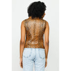 The Queen Pythn Skin Tan Leather Women Jacket