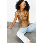 The Queen Pythn Skin Tan Leather Women Jacket