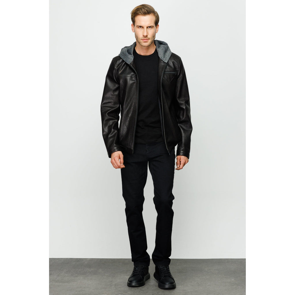 The Byron Ribi Black Leather Men Jacket