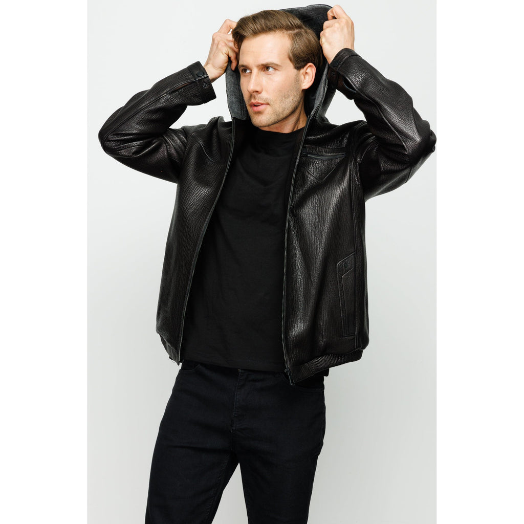 The Byron Ribi Black Leather Men Jacket