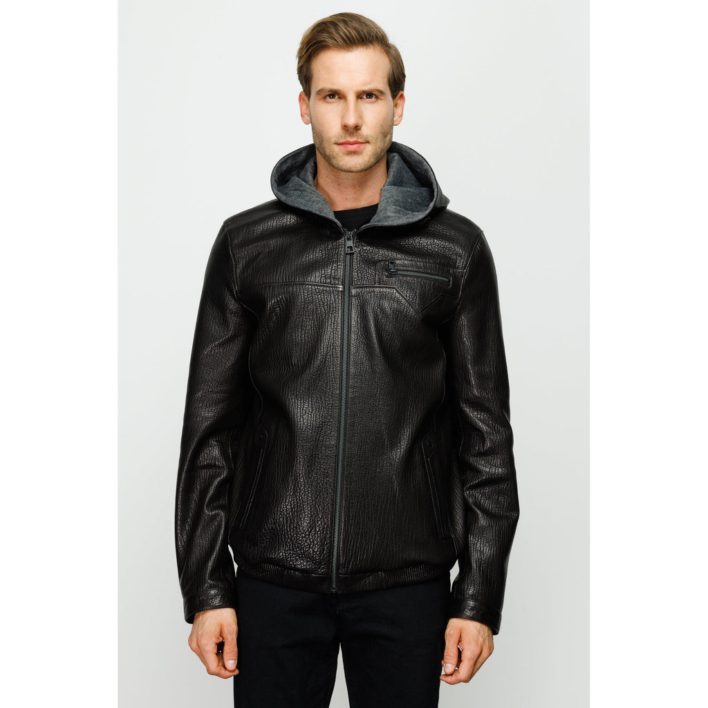 The Byron Ribi Black Leather Men Jacket