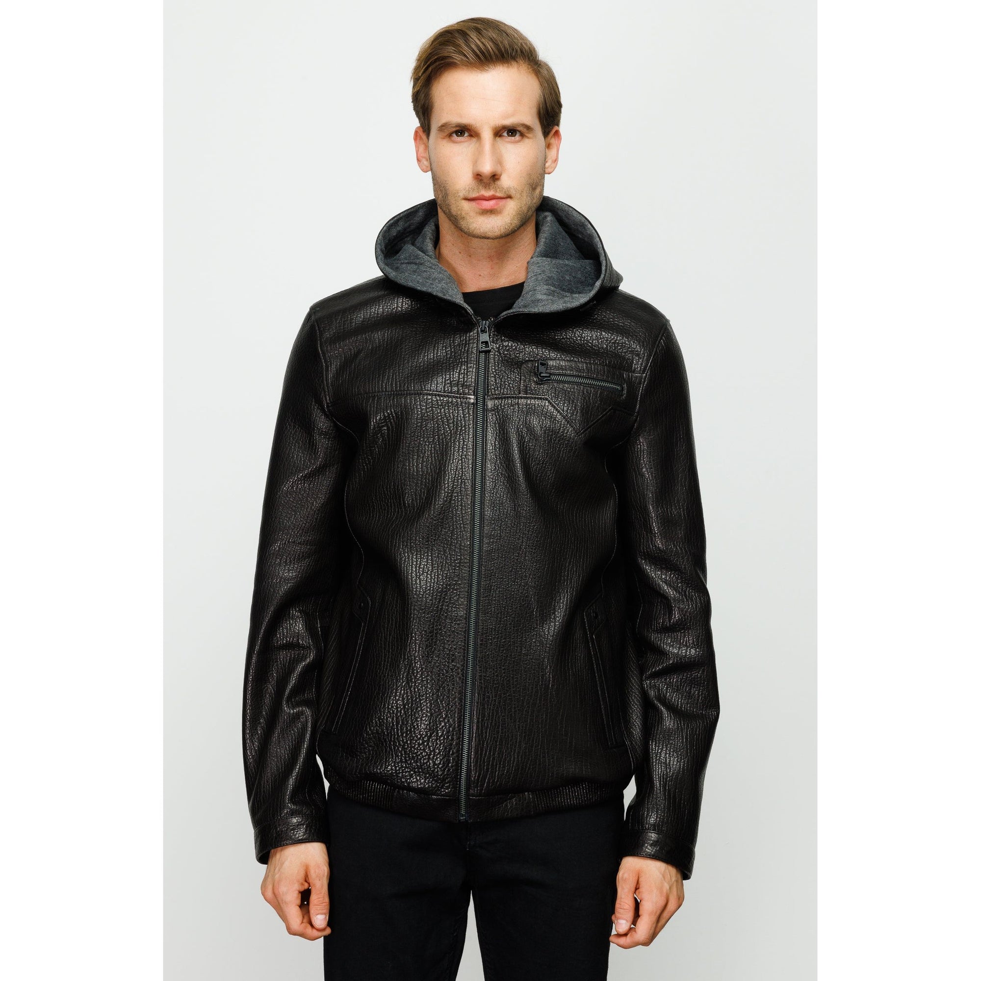 The Byron Ribi Black Leather Men Jacket