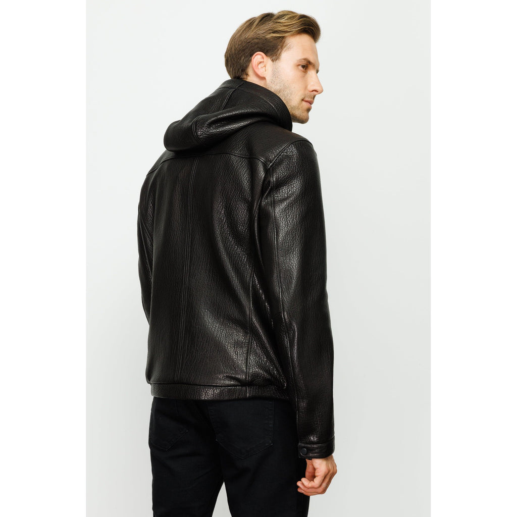 The Byron Ribi Black Leather Men Jacket