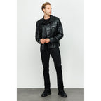 The Manteca Pythn Skin Leather Black Men Jacket