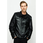 The Manteca Pythn Skin Leather Black Men Jacket