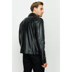 The Manteca Pythn Skin Leather Black Men Jacket