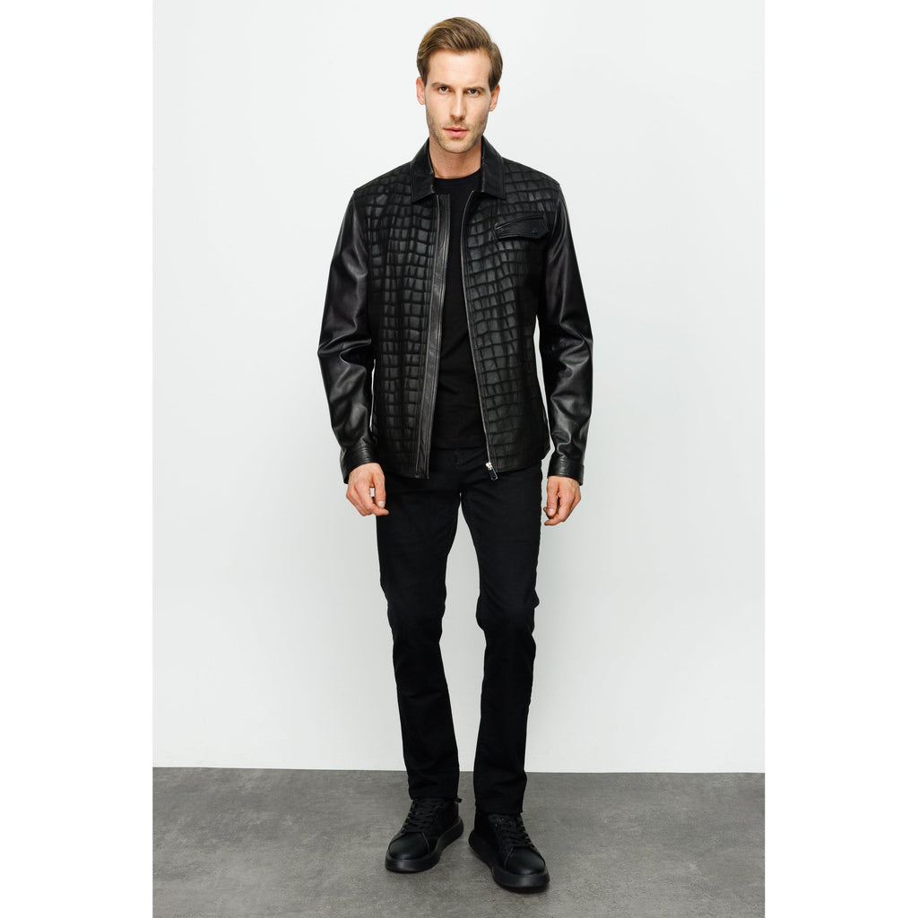 The Emerson Black Leather Men Jacket