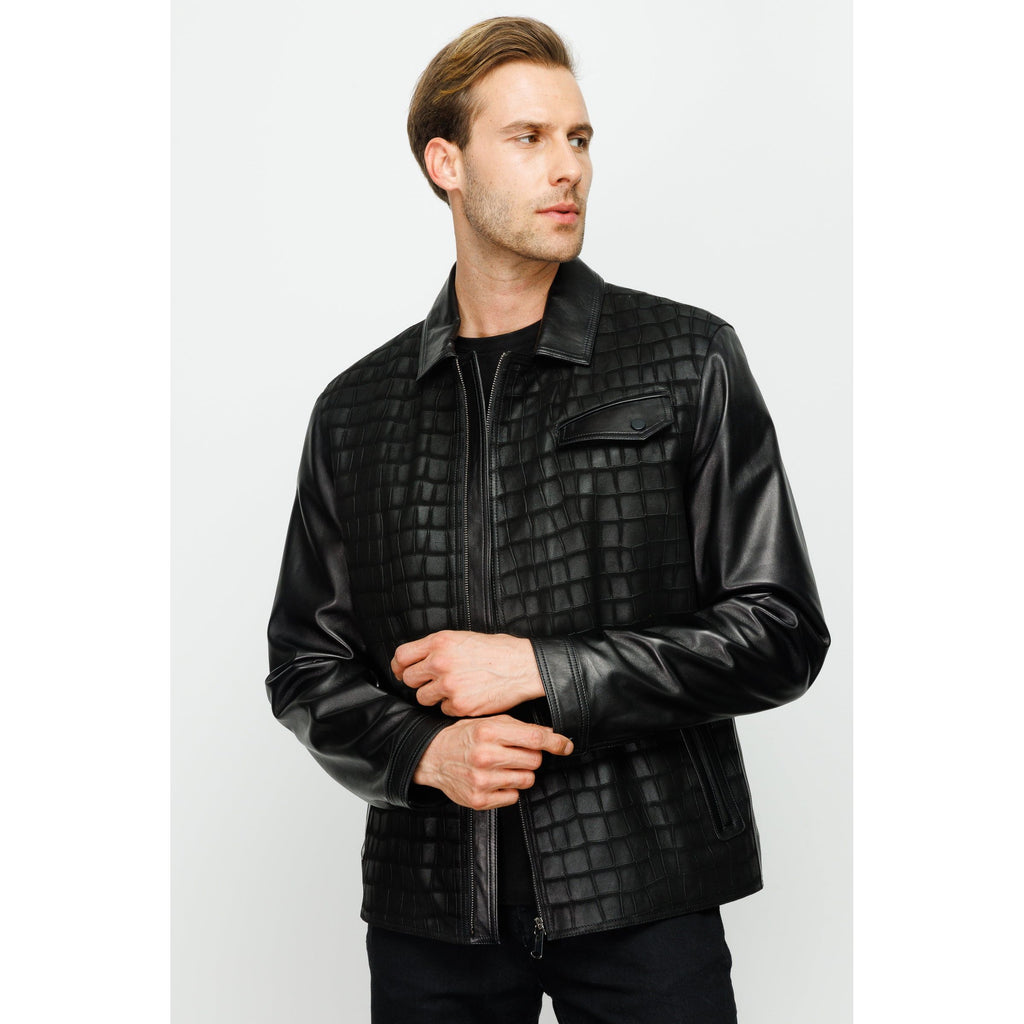 The Emerson Black Leather Men Jacket