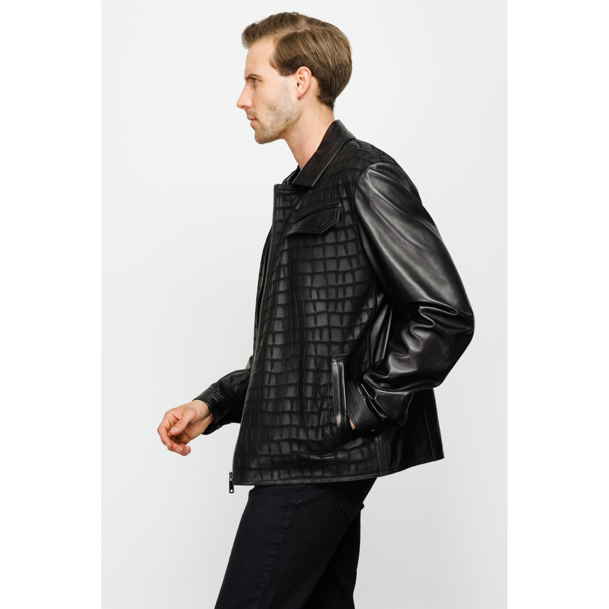 The Emerson Black Leather Men Jacket