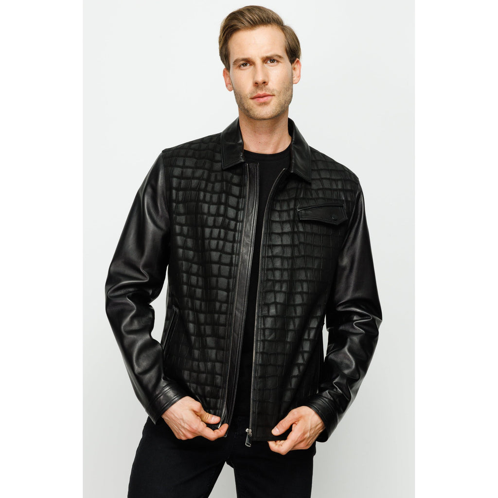 The Emerson Black Leather Men Jacket