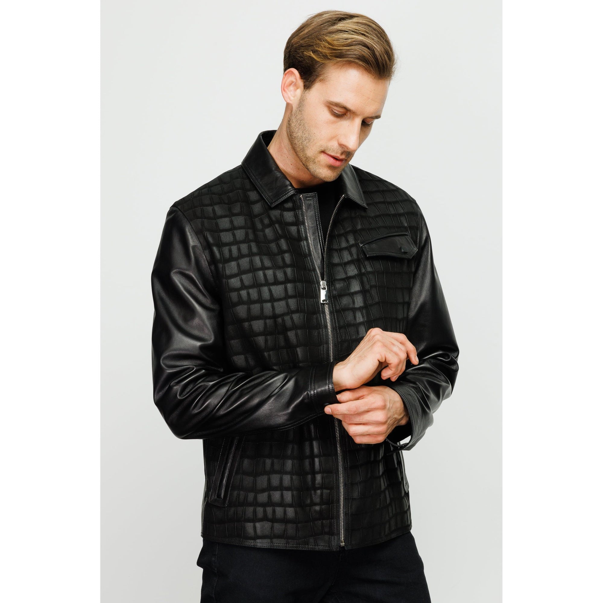 The Emerson Black Leather Men Jacket