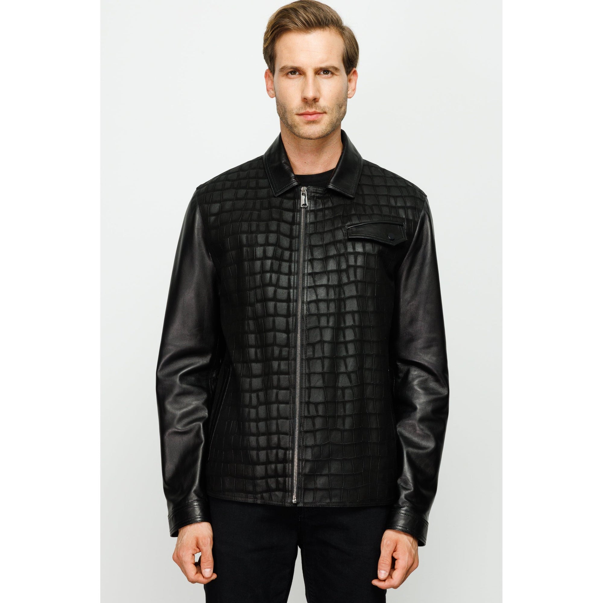 The Emerson Black Leather Men Jacket