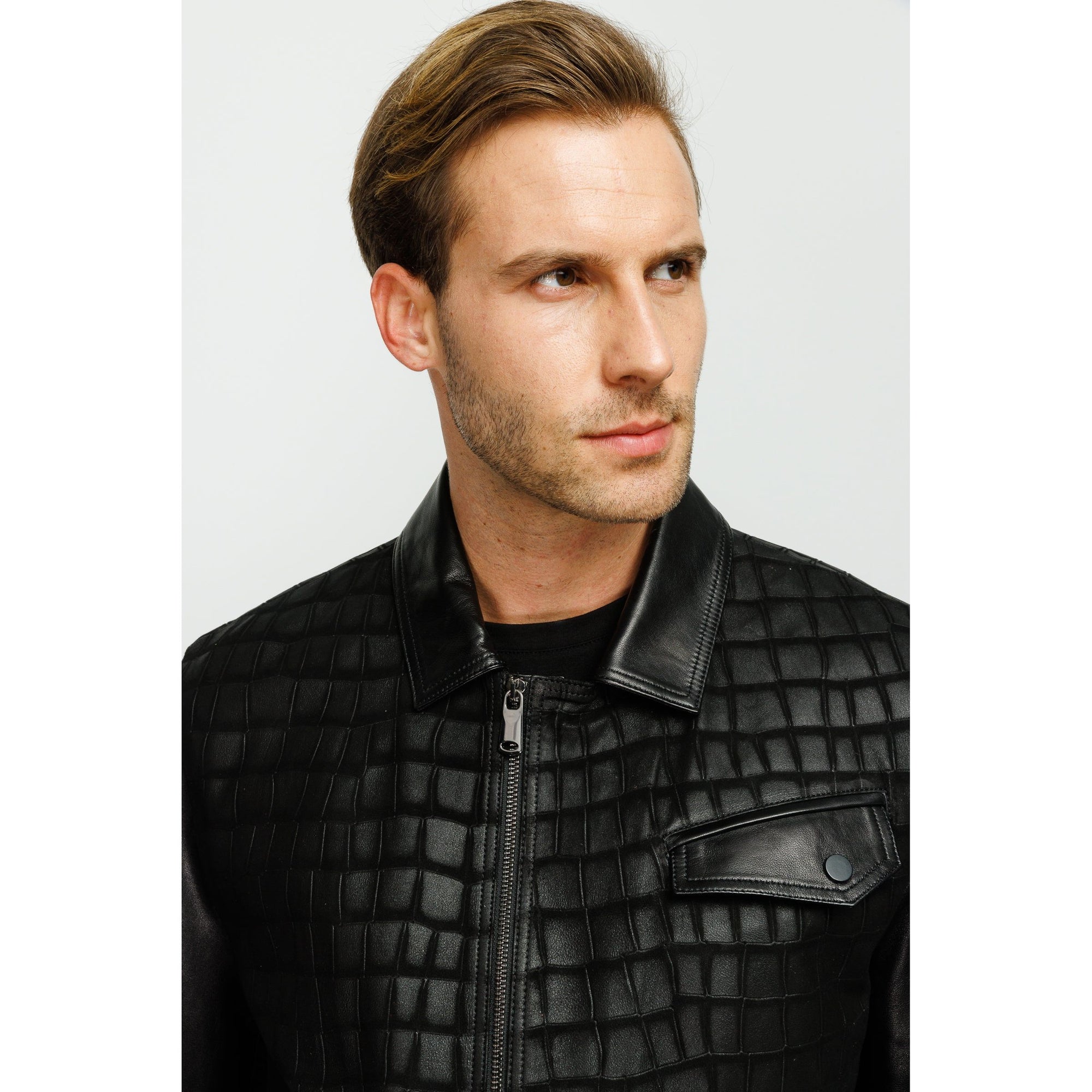 The Emerson Black Leather Men Jacket