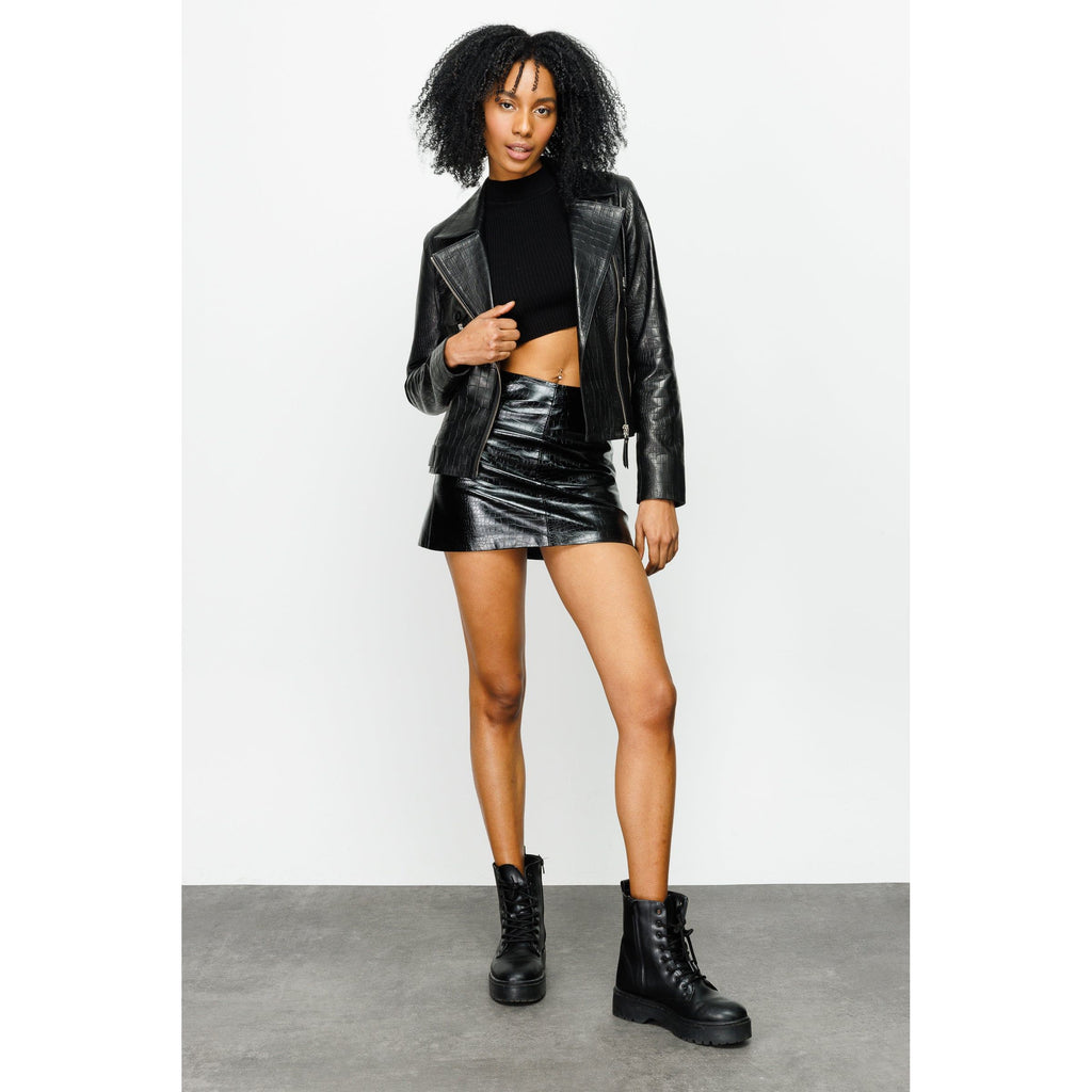 The Deytona Black Leather Women Jacket
