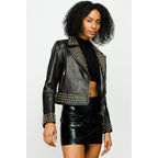 The Infanta Black Leather Women Jacket