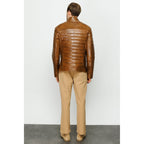 The Wilkerson Tan Leather Men Jacket