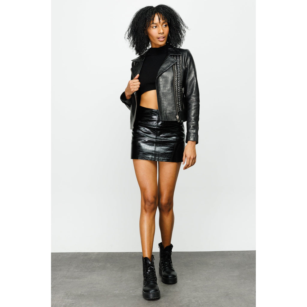 The Singapore Black Leather Women Jacket