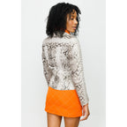 The Queen Pythn Leather Naturel Color Skin Women Jacket