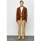 Vinci The Monola Tan Leather Men Jacket