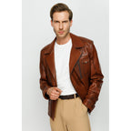Vinci The Monola Tan Leather Men Jacket
