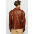 Vinci The Monola Tan Leather Men Jacket