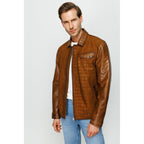 The Emerson Tan Leather Men Jacket