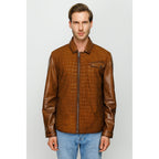 The Emerson Tan Leather Men Jacket