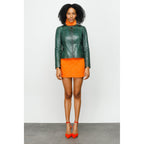 The Pythn Skin Green Leather Women Jacket