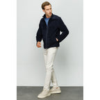 The Alba Navy Leather Men  Jacket