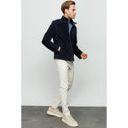 The Alba Navy Leather Men  Jacket