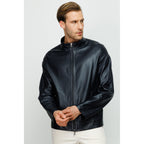 Vinci The Del Rio Dark Blue Leather Men Jacket