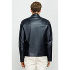 Vinci The Del Rio Dark Blue Leather Men Jacket
