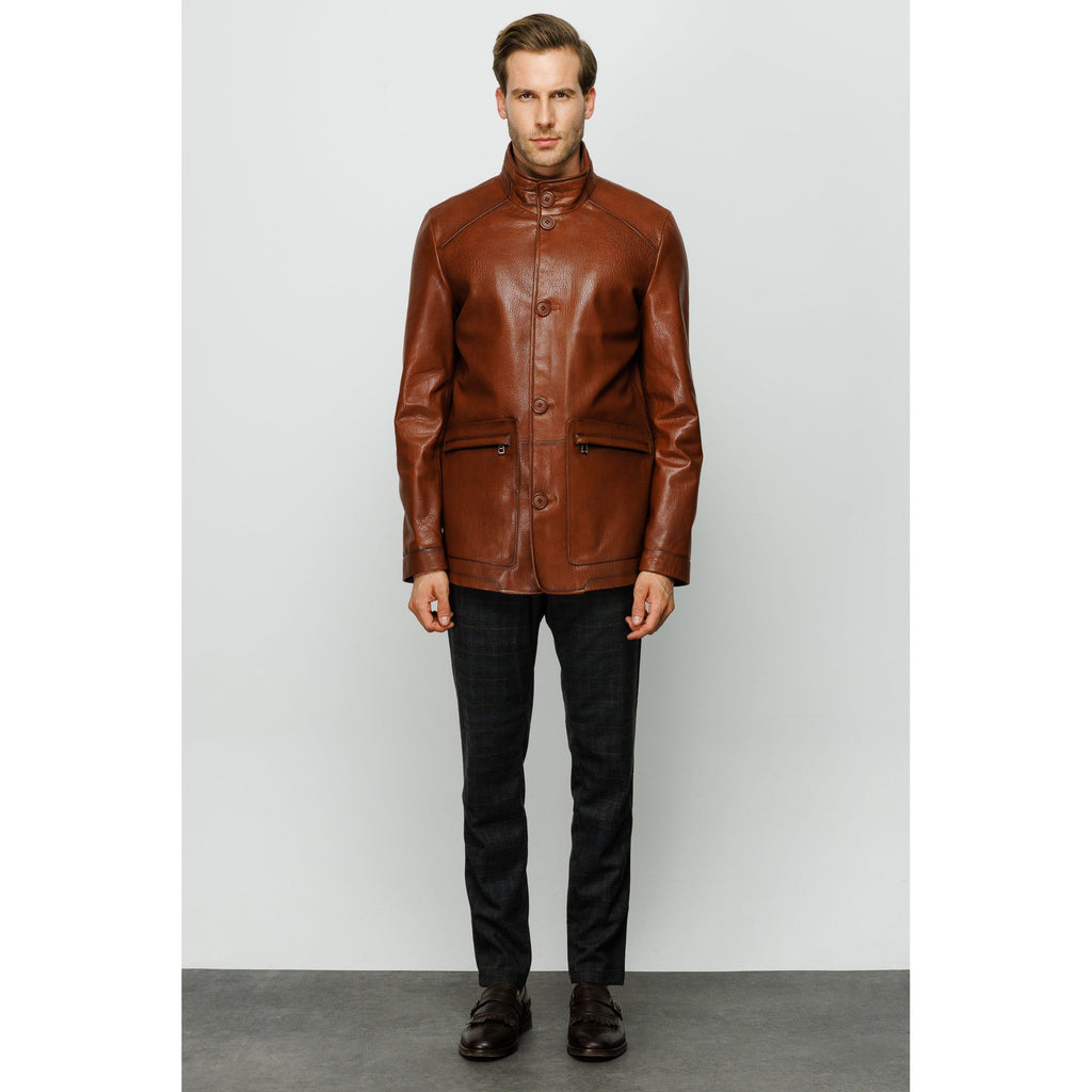 Vinci The Barclay Brown Leather Men Jacket