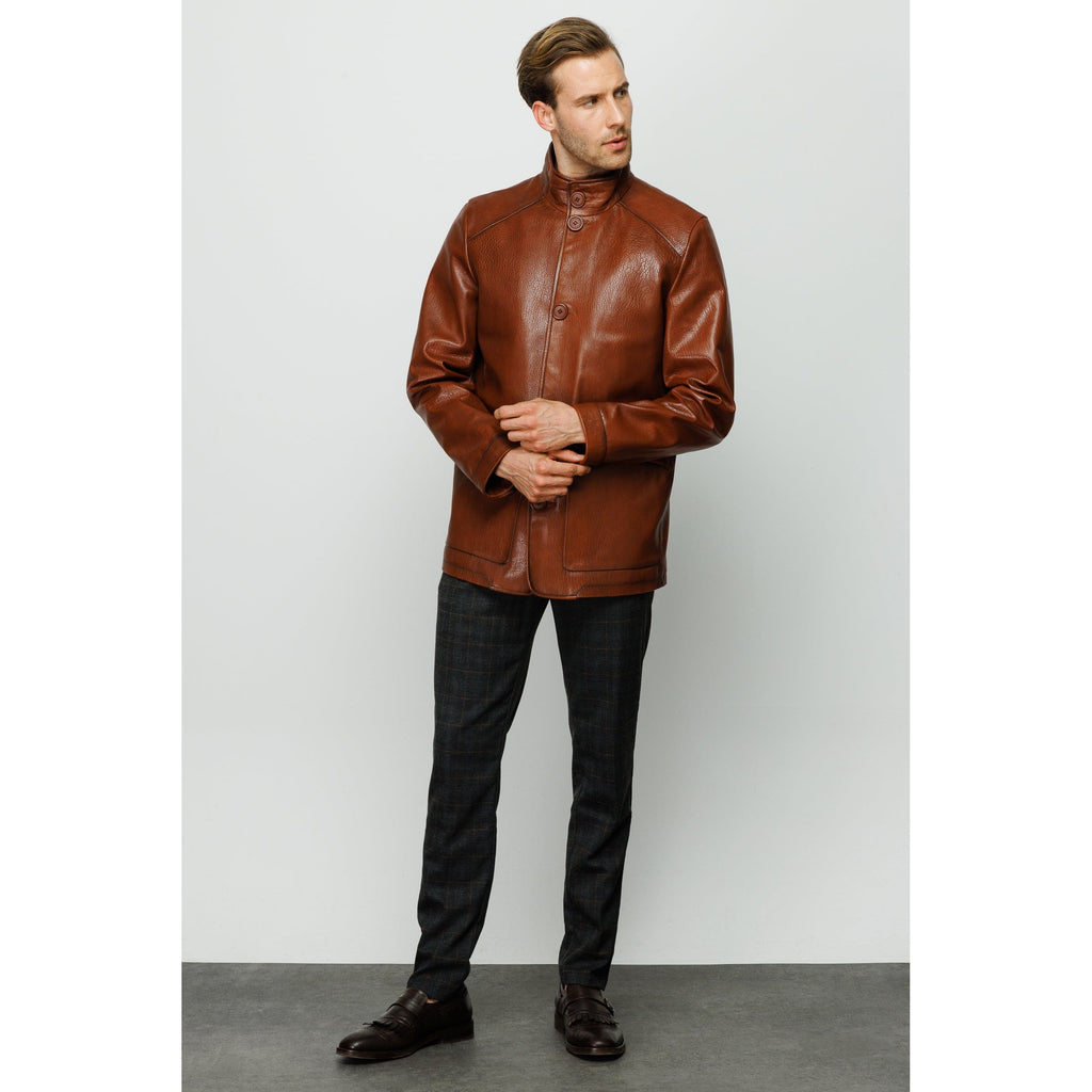 Vinci The Barclay Brown Leather Men Jacket