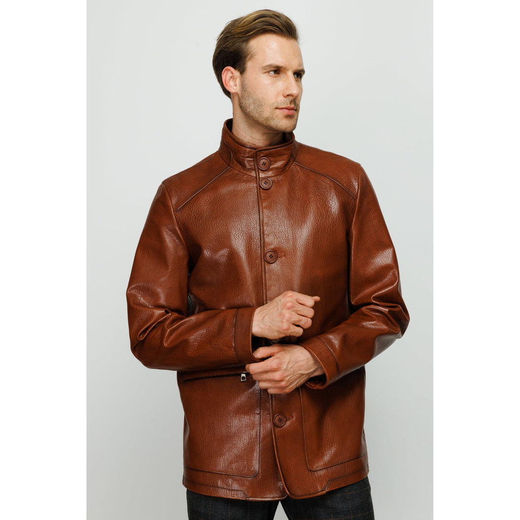 Vinci The Barclay Brown Leather Men Jacket