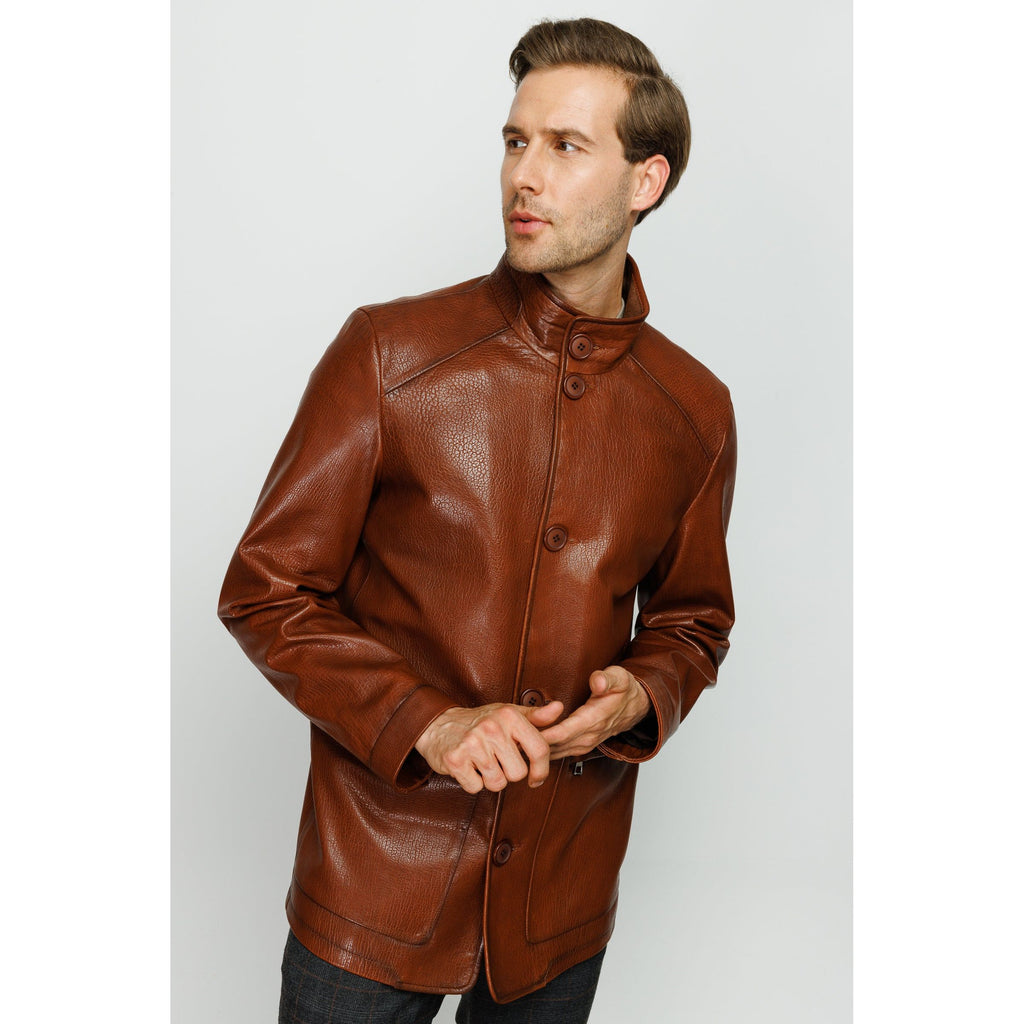 Vinci The Barclay Brown Leather Men Jacket