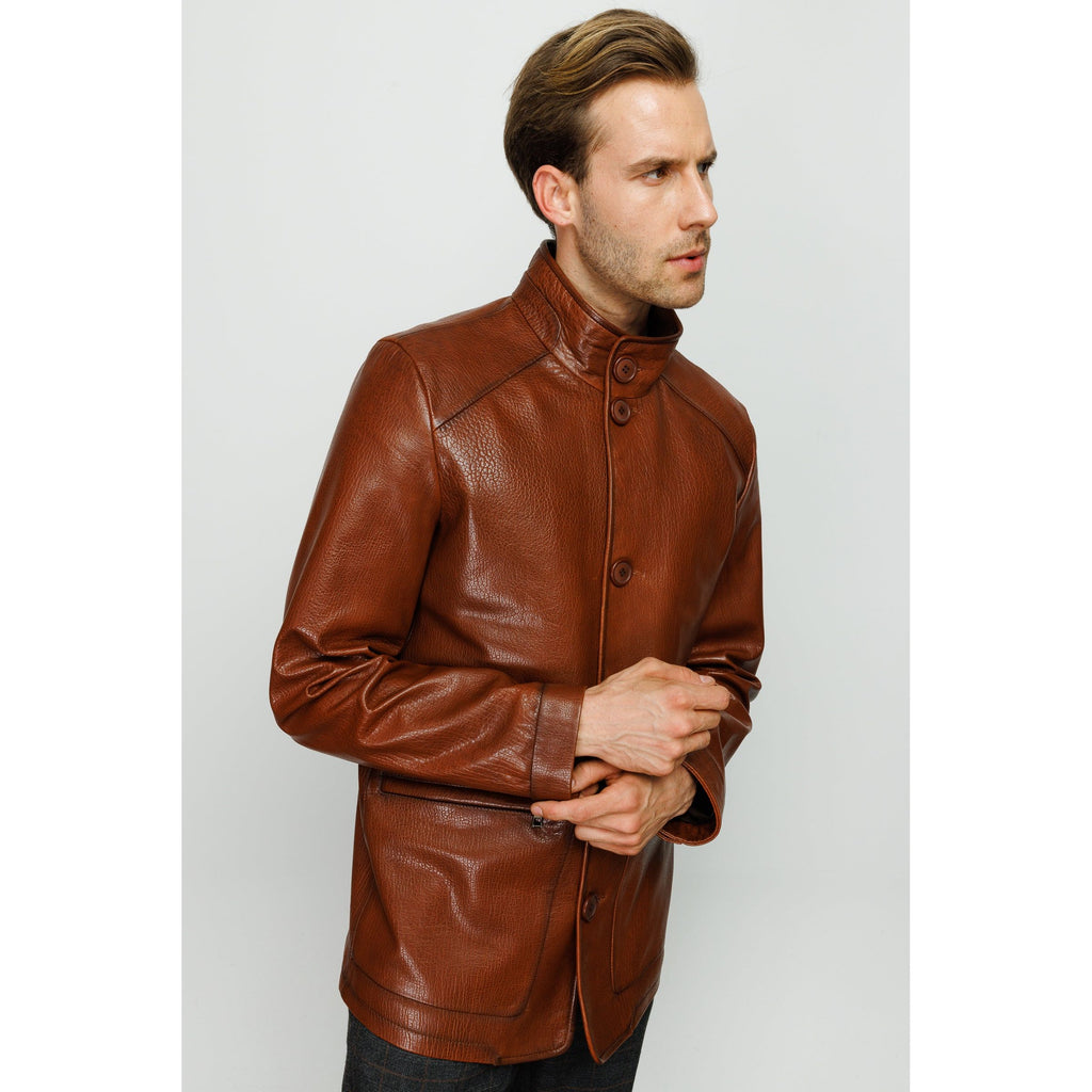 Vinci The Barclay Brown Leather Men Jacket