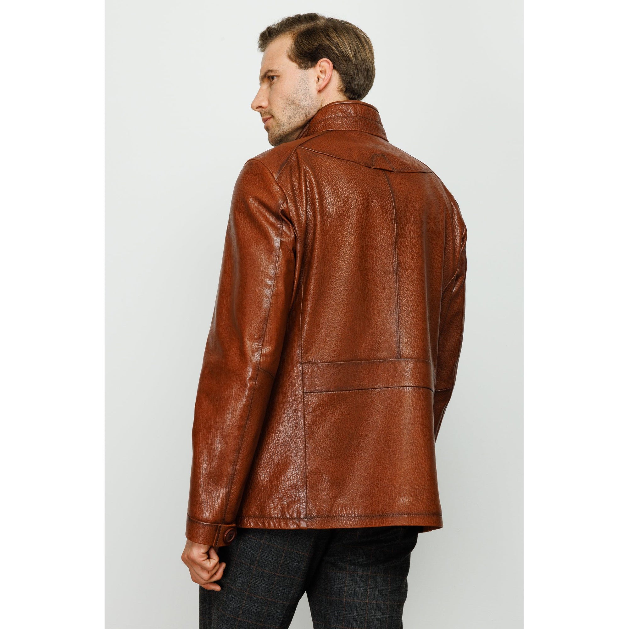 Vinci The Barclay Brown Leather Men Jacket