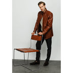 Vinci The Barclay Brown Leather Men Jacket