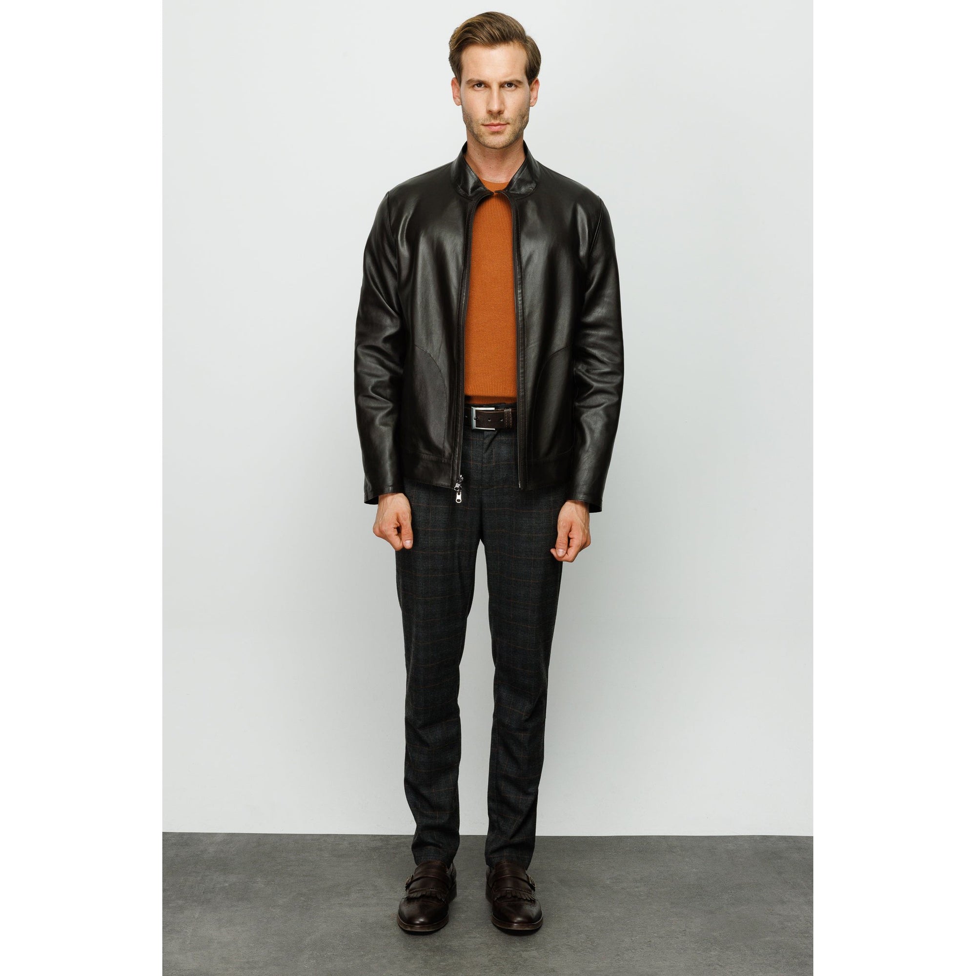Vinci The Del Rio Leather Black Men Jacket