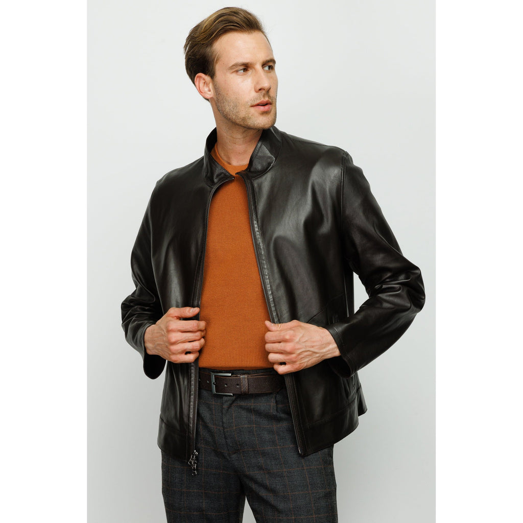 Vinci The Del Rio Leather Black Men Jacket