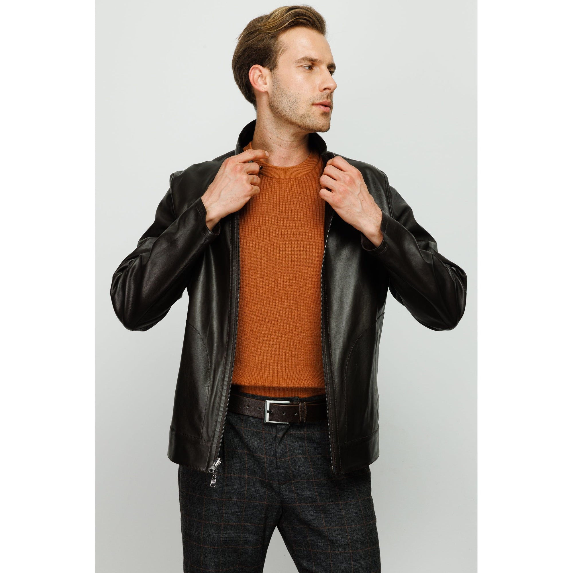 Vinci The Del Rio Leather Black Men Jacket