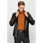 Vinci The Del Rio Leather Black Men Jacket