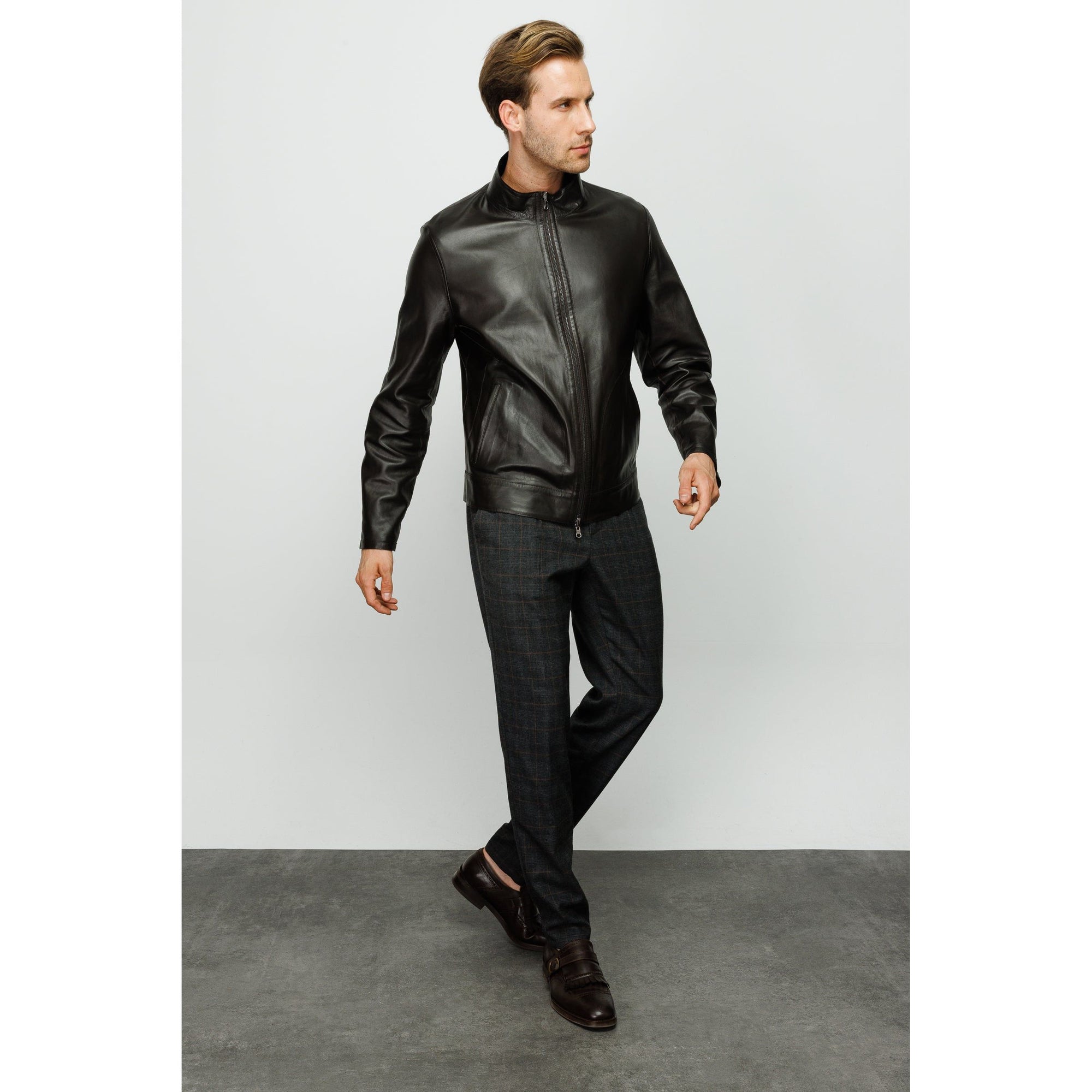 Vinci The Del Rio Leather Black Men Jacket