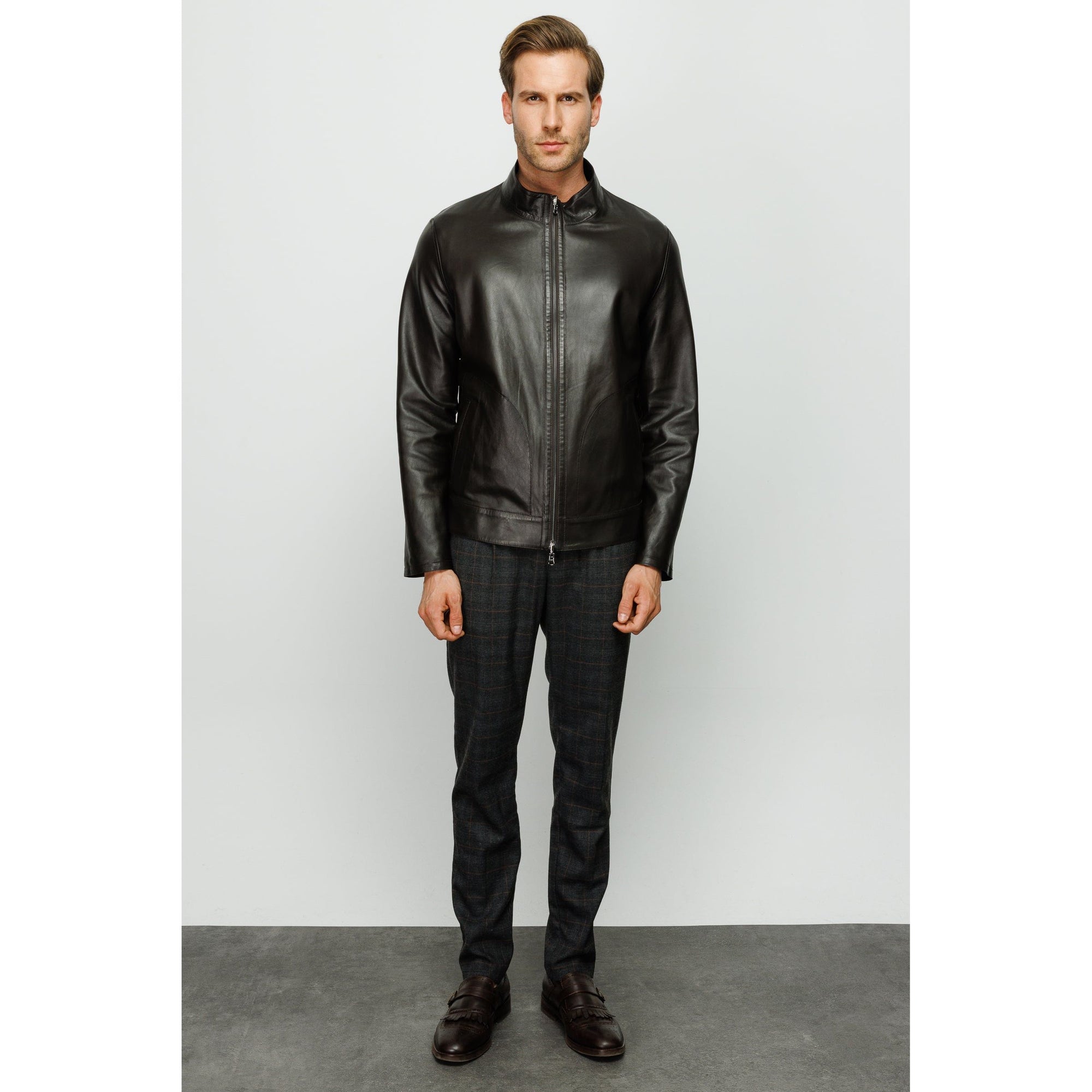 Vinci The Del Rio Leather Black Men Jacket