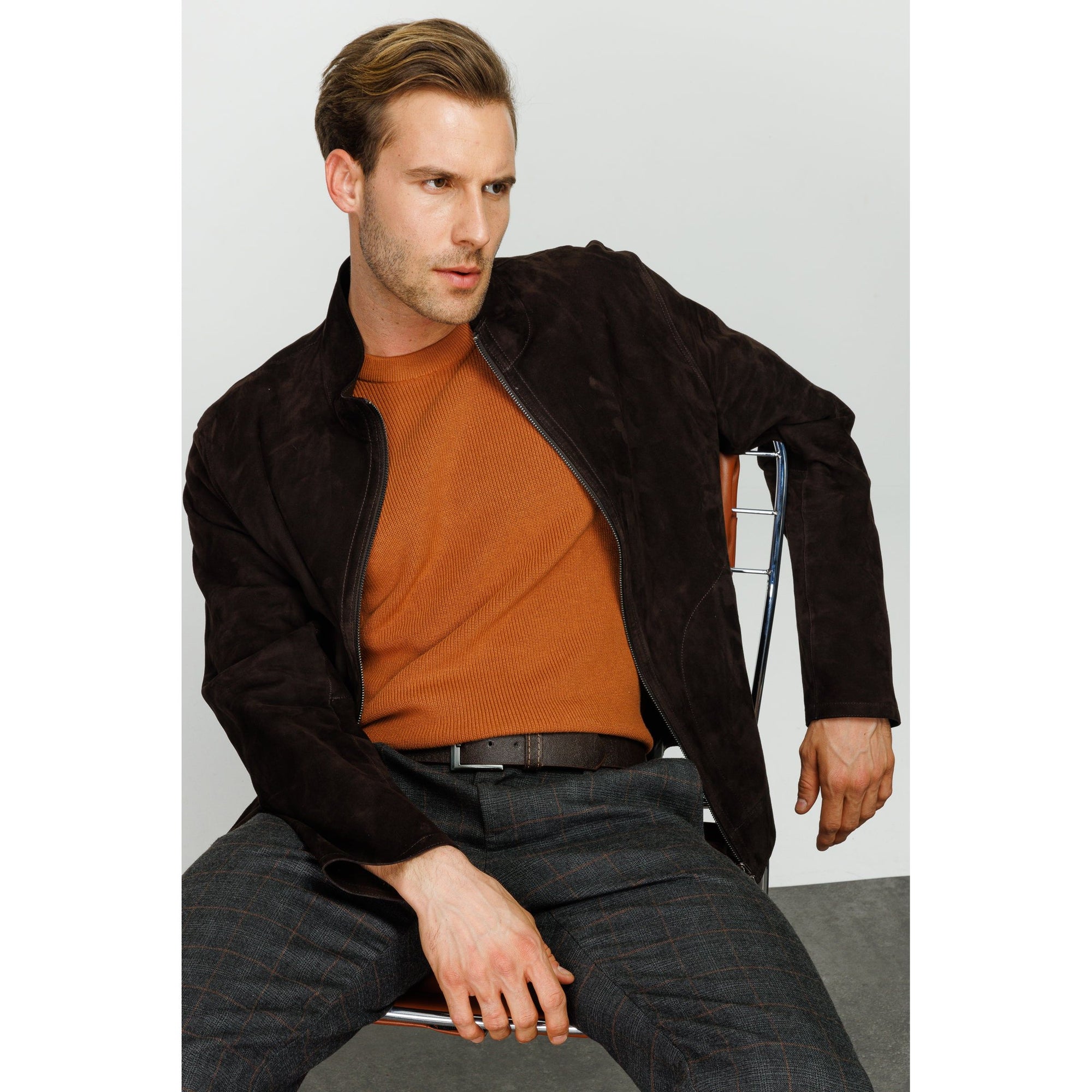 The Alba Black Leather Men Jacket