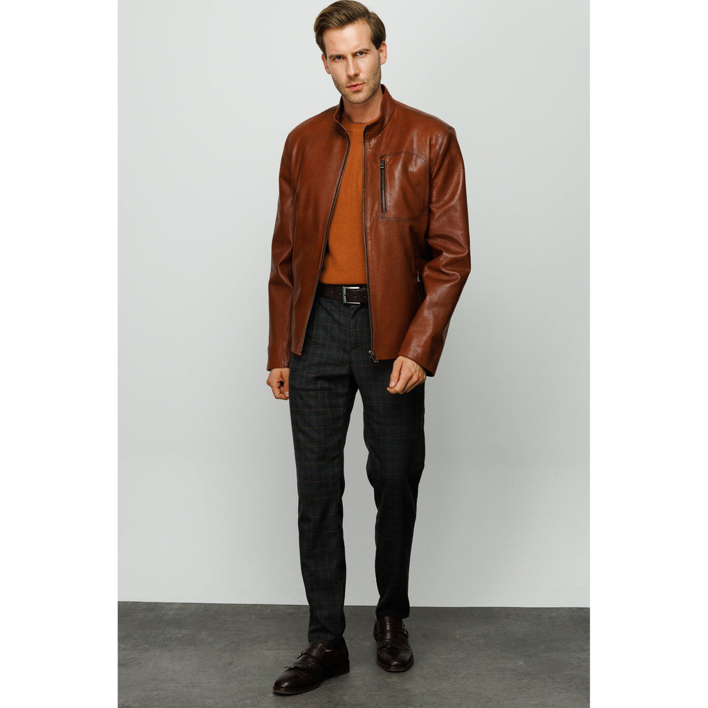The Blanchard Brown Leather Men Jacket